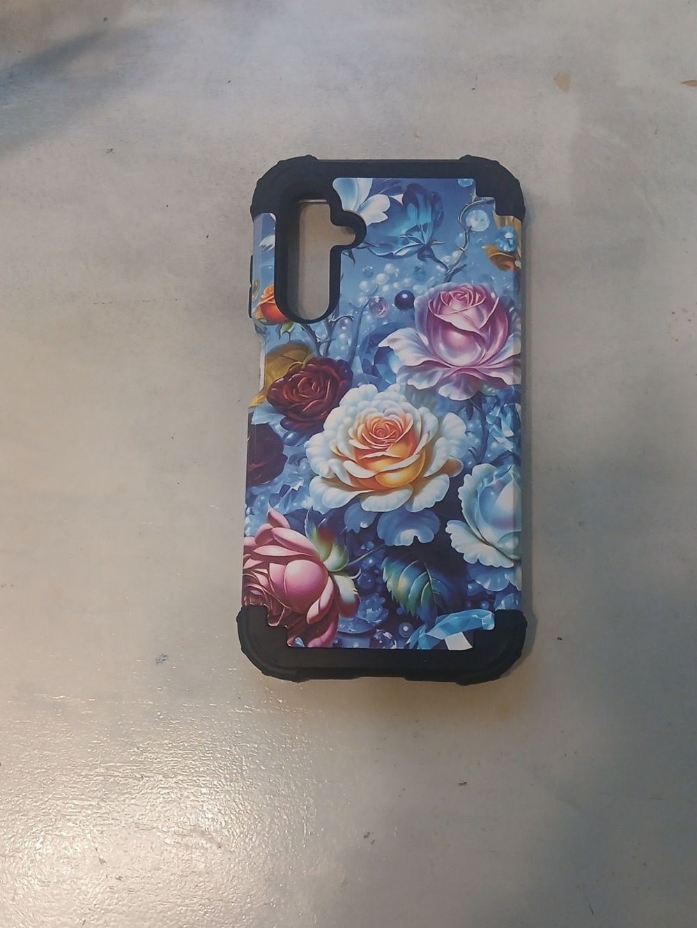 Floral Blue Protective Phone Case for Samsung 15A 5G